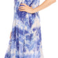 Sakkas Arisa Women's Maxi Casual Tie Dye Sleeveless Layered Cover up Tank Dress