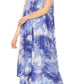 Sakkas Arisa Women's Maxi Casual Tie Dye Sleeveless Layered Cover up Tank Dress