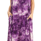 Sakkas Arisa Women's Maxi Casual Tie Dye Sleeveless Layered Cover up Tank Dress