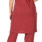Sakkas Maria Women's Casual Tunic Kurta Knit Plain Embroidered Kurti Pant Set Soft