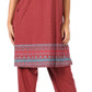 Sakkas Maria Women's Casual Tunic Kurta Knit Plain Embroidered Kurti Pant Set Soft