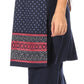 Sakkas Maria Women's Casual Tunic Kurta Knit Plain Embroidered Kurti Pant Set Soft