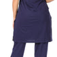 Sakkas Maria Women's Casual Tunic Kurta Knit Plain Embroidered Kurti Pant Set Soft