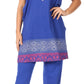 Sakkas Maria Women's Casual Tunic Kurta Knit Plain Embroidered Kurti Pant Set Soft