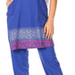Sakkas Maria Women's Casual Tunic Kurta Knit Plain Embroidered Kurti Pant Set Soft