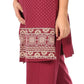 Sakkas Maria Women's Casual Tunic Kurta Knit Plain Embroidered Kurti Pant Set Soft