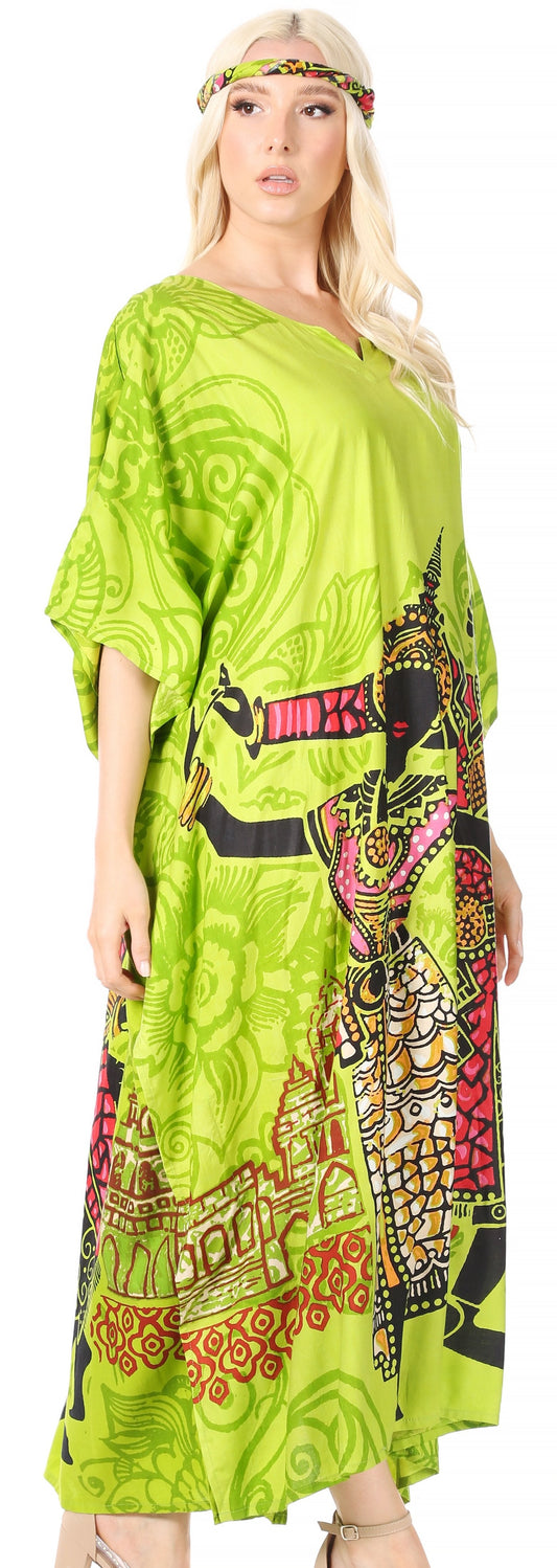 Vestido de verano tipo caftán Sakkas Mera de manga corta, largo y suelto para mujer