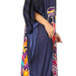 Sakkas Mera Women's Long Loose Short Sleeve Summer Casual Caftan Kaftan Dress