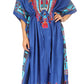 Sakkas Mera Women's Long Loose Short Sleeve Summer Casual Caftan Kaftan Dress