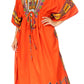 Sakkas Mera Women's Long Loose Short Sleeve Summer Casual Caftan Kaftan Dress