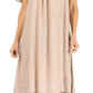 Sakkas Desma Women Casual Loose Summer off  Shoulder Midi Boho Dress Cover-up