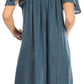 Sakkas Desma Women Casual Loose Summer off  Shoulder Midi Boho Dress Cover-up