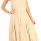 Sakkas Lila Women's Midi Sleeveless Floral Boho Casual Rayon Dress Adjustable