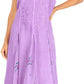 Sakkas Lila Women's Midi Sleeveless Floral Boho Casual Rayon Dress Adjustable