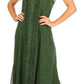 Sakkas Diana Women's Maxi Sleeveless Stonewashed Long Boho Casual Dress Rayon