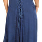 Sakkas Diana Women's Maxi Sleeveless Stonewashed Long Boho Casual Dress Rayon