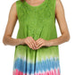 Sakkas Stripe Tie Dye Tank Sheath Dress / Cover Up