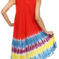 Sakkas Stripe Tie Dye Tank Sheath Dress / Cover Up