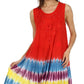 Sakkas Stripe Tie Dye Tank Sheath Dress / Cover Up