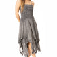 Sakkas Ella Smocked Bodice Spaghetti Strap Double Layered Dress