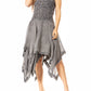 Sakkas Ella Smocked Bodice Spaghetti Strap Double Layered Dress