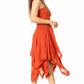 Sakkas Ella Smocked Bodice Spaghetti Strap Double Layered Dress