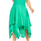 Sakkas Ella Smocked Bodice Spaghetti Strap Double Layered Dress