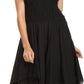 Sakkas Ella Smocked Bodice Spaghetti Strap Double Layered Dress