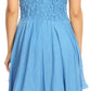 Sakkas Ella Smocked Bodice Spaghetti Strap Double Layered Dress