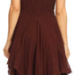 Sakkas Ella Smocked Bodice Spaghetti Strap Double Layered Dress