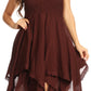 Sakkas Ella Smocked Bodice Spaghetti Strap Double Layered Dress