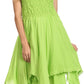 Sakkas Ella Smocked Bodice Spaghetti Strap Double Layered Dress