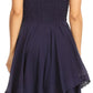 Sakkas Ella Smocked Bodice Spaghetti Strap Double Layered Dress