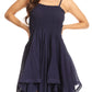 Sakkas Ella Smocked Bodice Spaghetti Strap Double Layered Dress