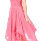 Sakkas Ella Smocked Bodice Spaghetti Strap Double Layered Dress