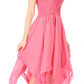 Sakkas Ella Smocked Bodice Spaghetti Strap Double Layered Dress