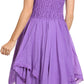 Sakkas Ella Smocked Bodice Spaghetti Strap Double Layered Dress