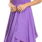 Sakkas Ella Smocked Bodice Spaghetti Strap Double Layered Dress