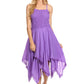 Sakkas Ella Smocked Bodice Spaghetti Strap Double Layered Dress