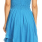 Sakkas Ella Smocked Bodice Spaghetti Strap Double Layered Dress