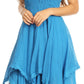 Sakkas Ella Smocked Bodice Spaghetti Strap Double Layered Dress