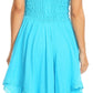 Sakkas Ella Smocked Bodice Spaghetti Strap Double Layered Dress
