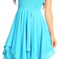 Sakkas Ella Smocked Bodice Spaghetti Strap Double Layered Dress