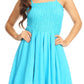 Sakkas Ella Smocked Bodice Spaghetti Strap Double Layered Dress