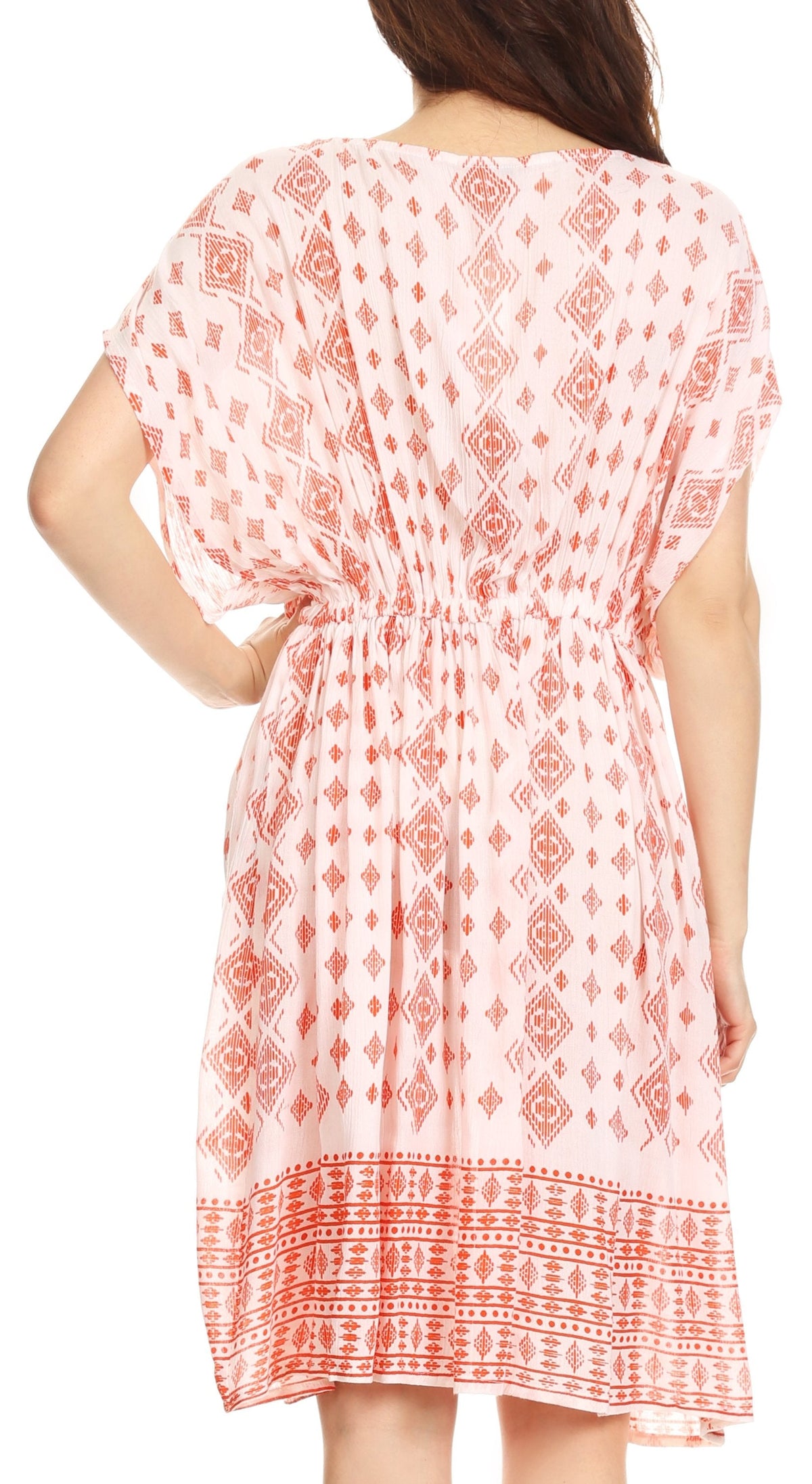 Sakkas Denika - Vestido midi de verano con estampado azteca y cuello en V