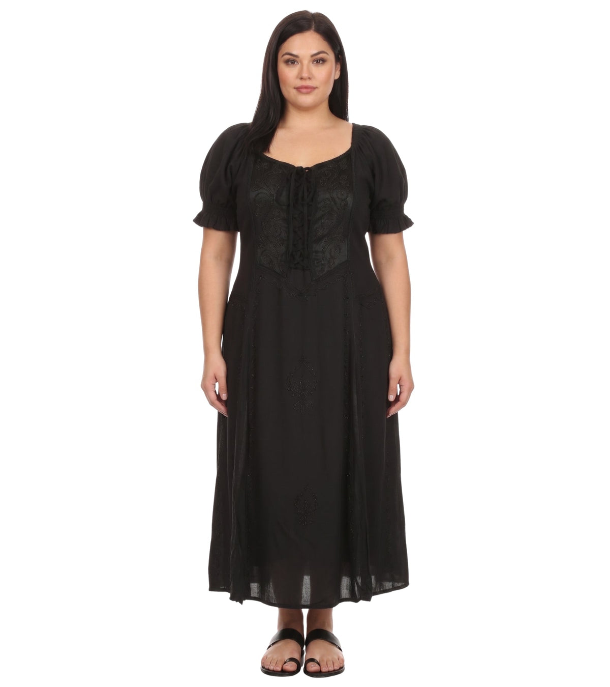 Sakkas Bridget Embroidered Renaissance Dress