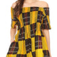 Sakkas Ife Wax African Ankara Colorful Cocktail Short Dress Off-shoulder w/pockets