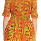 Sakkas Ife Wax African Ankara Colorful Cocktail Short Dress Off-shoulder w/pockets