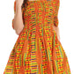 Sakkas Ife Wax African Ankara Colorful Cocktail Short Dress Off-shoulder w/pockets