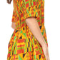 Sakkas Ife Wax African Ankara Colorful Cocktail Short Dress Off-shoulder w/pockets
